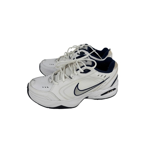 Nike Air Monarch IV Sneakers Mens Size 10 White Midnight Navy Silver Dad Shoes